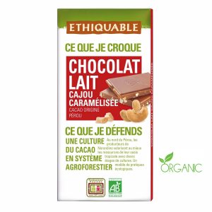 Chocolat Au Lait & Noix De Cajou Bio Ethiquable - My French Grocery