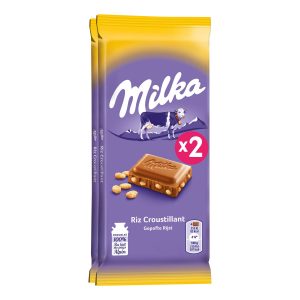 Chocolat Lait Riz Croustillant Milka X2 - My French Grocery
