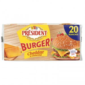 Fromage Burger' Cheddar Emmental Président - My French Grocery